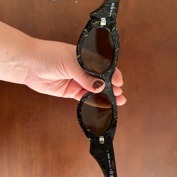 Prada dark yellow brown marble sunglasses PR-20ZS-19D01T - Picture 5 of 6